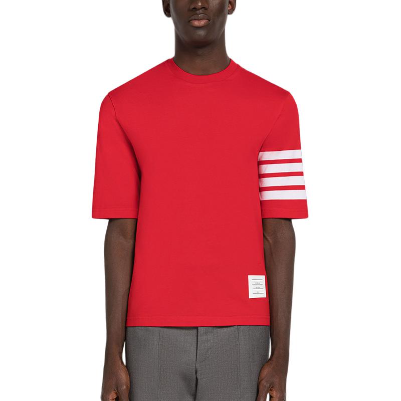 Sizing Thom Browne 4-Bar 條紋棉質圓領休閒T恤 MJS168G-07862