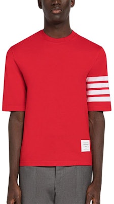 Thom Browne 4-Bar 條紋棉質圓領休閒T恤 MJS168G-07862 Sizing Thom Browne 4-Bar 條紋棉質圓領休閒T恤 MJS168G-07862