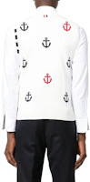 Shop THOM BROWNE Anchor-Embroidered V-Neck Sleeveless Vest. MKV066A-Y3007-100