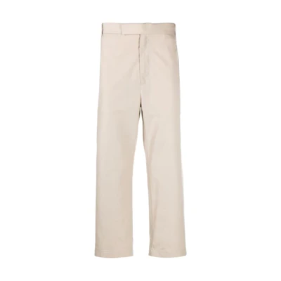 THOM BROWNE Beige Solid Color Cropped Loose Fit Casual Pants. MTU320U-04502-250