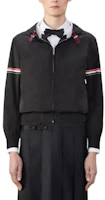 Order Thom Browne 黑色連帽拉鍊修身外套 MJO223O-07110-001