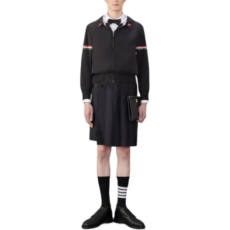 Thom Browne  Black Hooded Zip-Up Slim Fit Jacket MJO223O-07110-001 圖 4