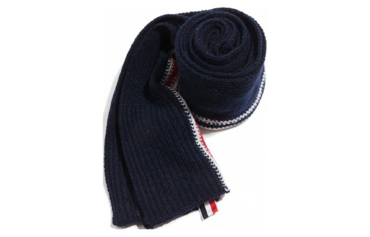 Shop THOM BROWNE Selendang Wool Hitam Bergaris Knit. MKS053A00278