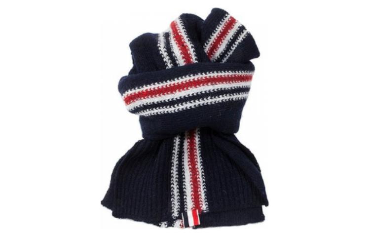 Purchase THOM BROWNE Selendang Wool Hitam Bergaris Knit. MKS053A00278