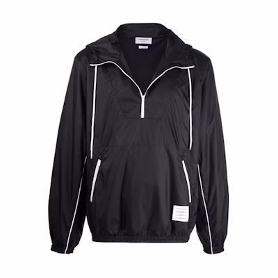 THOM BROWNE Black Nylon Pullover Jacket MJT285A-06859-415
