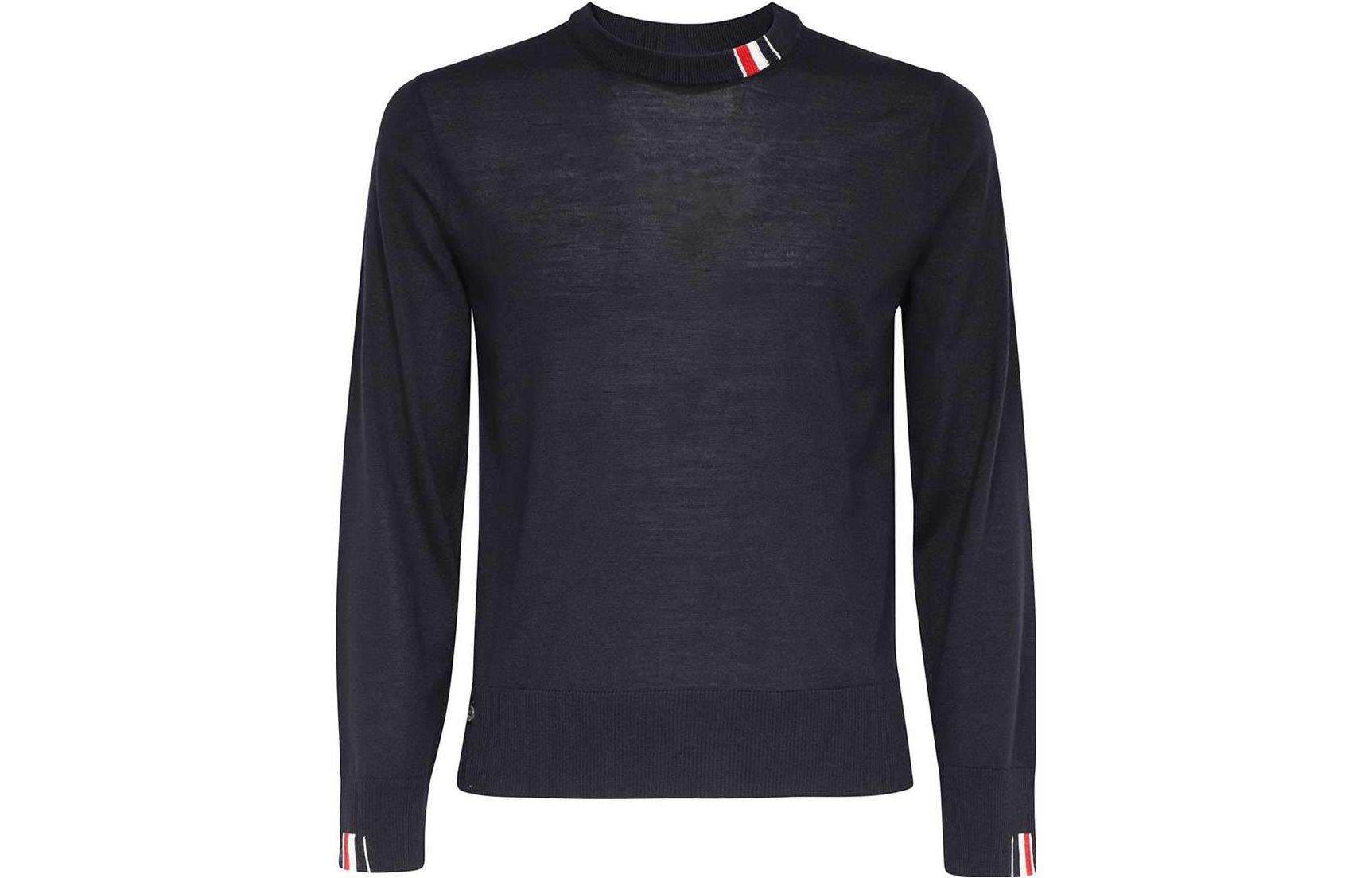 THOM BROWNE  Black Solid Color Long Sleeve Knitted Sweater. MKA474F-Y1014-415 圖 2