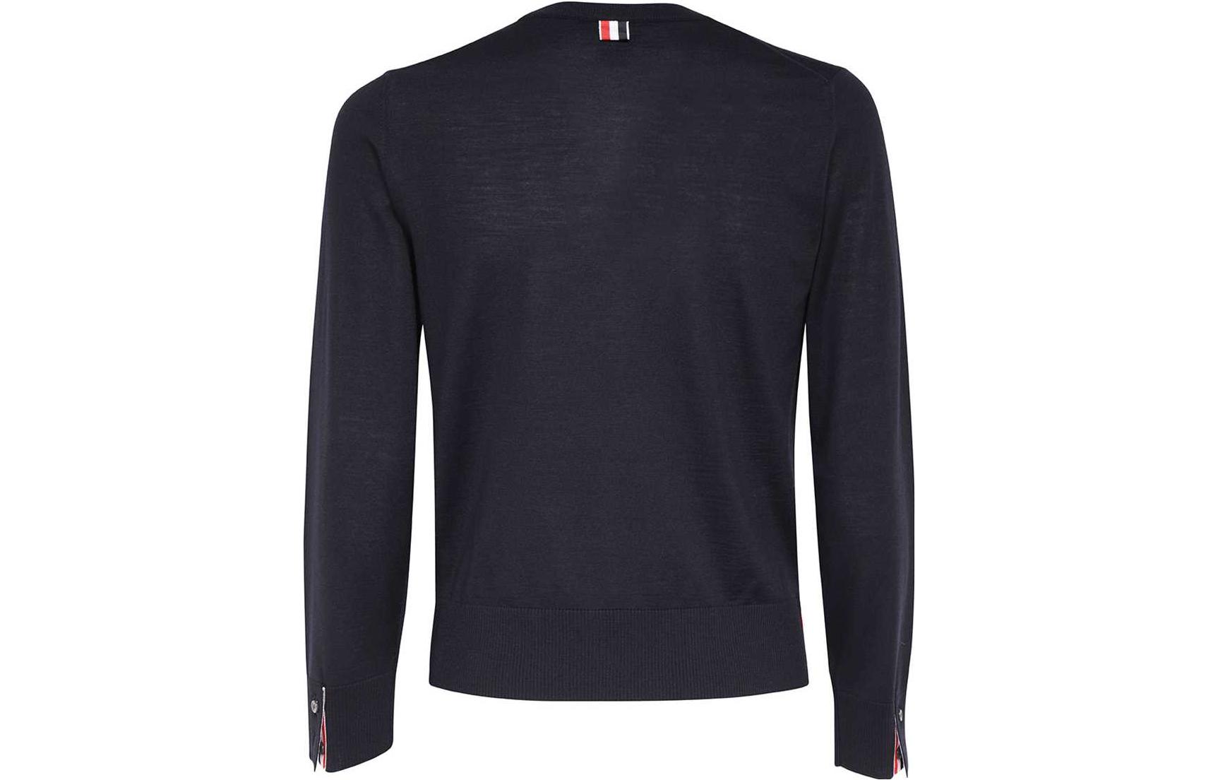 THOM BROWNE  Black Solid Color Long Sleeve Knitted Sweater. MKA474F-Y1014-415 圖 3