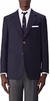THOM BROWNE Black Solid Color Loose Fit Button-Up Blazer Jacket. MJU568A-F0582-415 THOM BROWNE Black Solid Color Loose Fit Button-Up Blazer Jacket. MJU568A-F0582-415