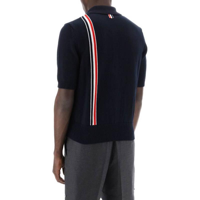 Thom Browne  Black Striped Print Short Sleeve Polo Shirt. MKP111A-Y3017-415 圖 5