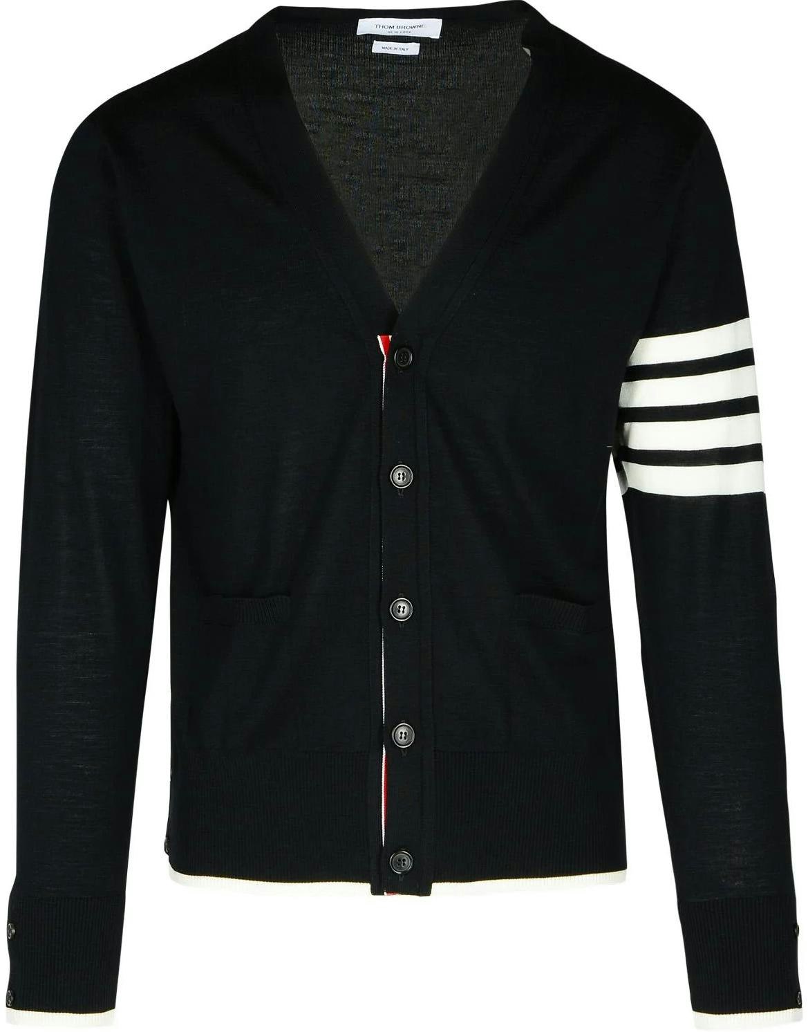 thom-browne-black-striped-v-neck-button-cardigan-sweater-mkc-002-dy-1014-001