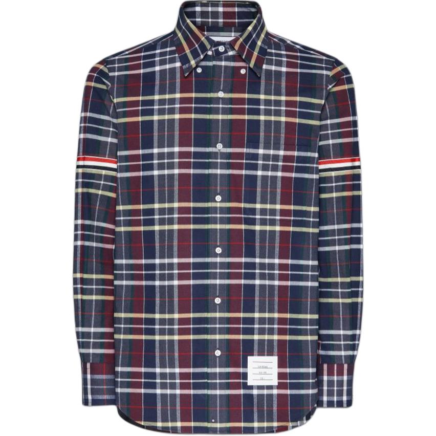 Order Thom Browne 蓝色格纹长袖纽扣衬衫。 MWL301O-F0659-996
