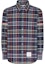 Order Thom Browne 蓝色格纹长袖纽扣衬衫。 MWL301O-F0659-996