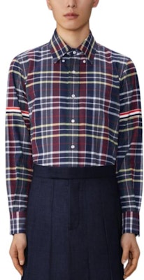 Thom Browne 蓝色格纹长袖纽扣衬衫。 MWL301O-F0659-996 Sizing Thom Browne 蓝色格纹长袖纽扣衬衫。 MWL301O-F0659-996