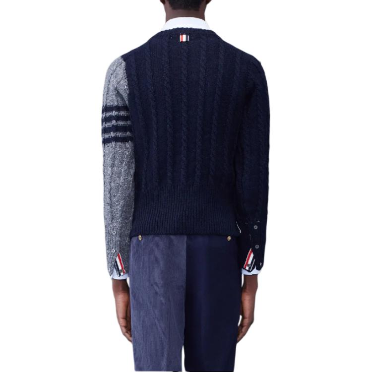 Shop THOM BROWNE Sweatshirt Lengan Panjang Corak Biru MKA469F-Y1506-035