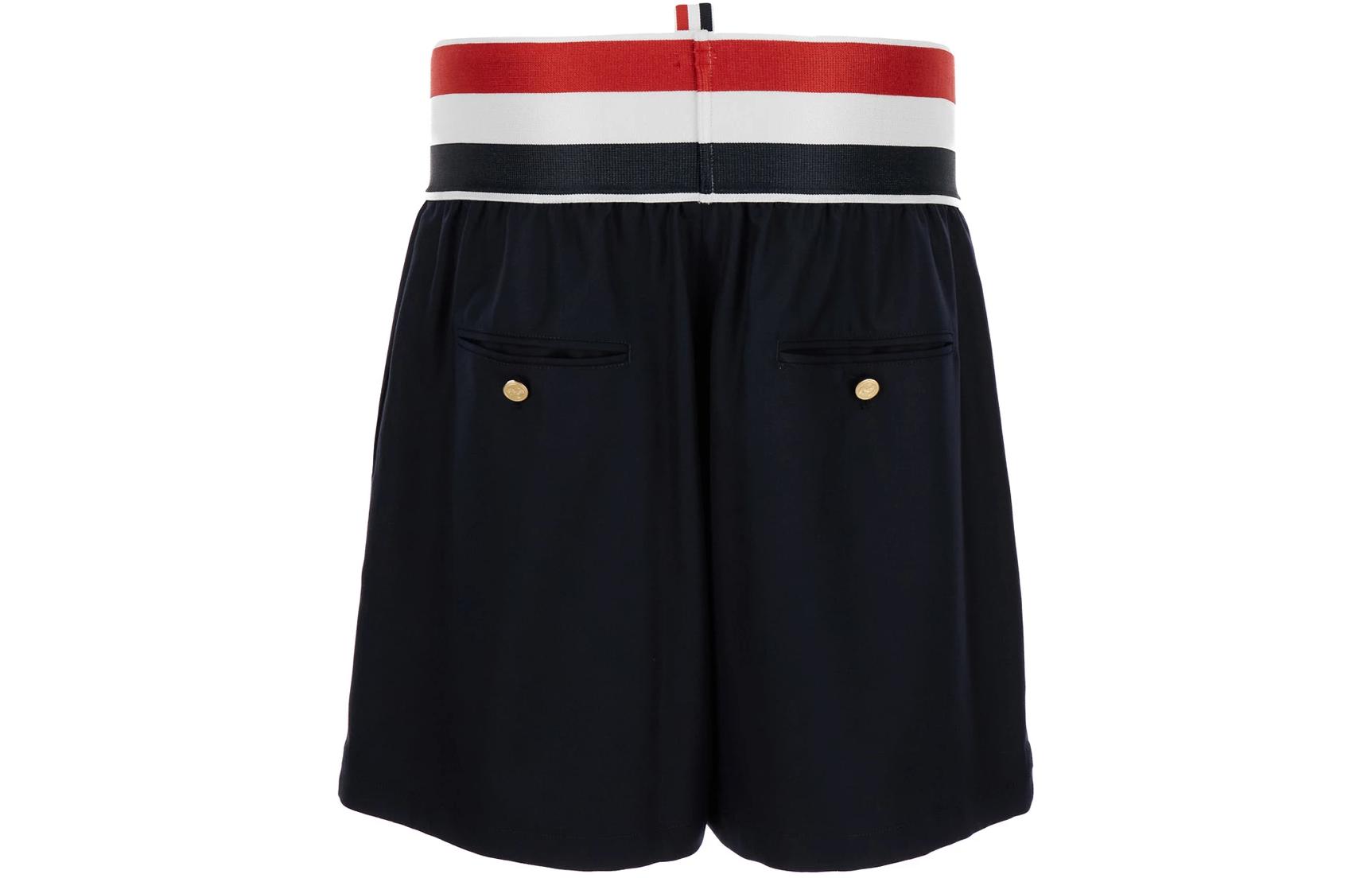 Thom Browne  Blue Striped Elastic Waist High-Rise Casual Shorts. MTU326A-00626-415 圖 3