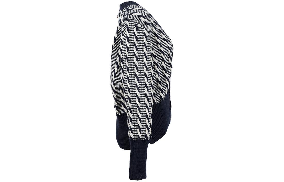 Thom Browne  Blue V-Neck Stripe Print Button-Up Long Sleeve Sweater. MKC486A-Y1506-415 圖 4