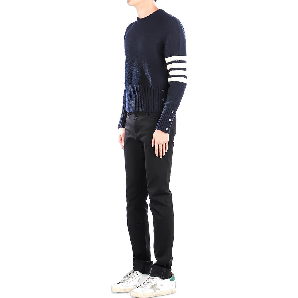 Purchase Suéter Azul de Lana Thom Browne con Rayas de Cuatro Barras. MKA093A-00278-415