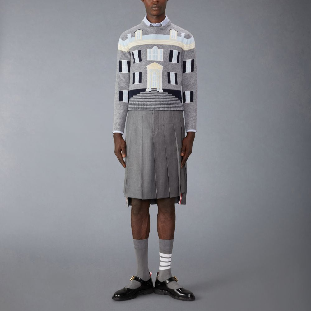 Thom Browne  Casual Crewneck Long Sleeve Sweater Light Grey MKA520A-Y1029-055 圖 3