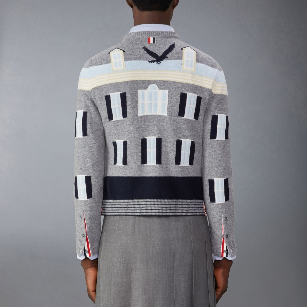 Thom Browne  Casual Crewneck Long Sleeve Sweater Light Grey MKA520A-Y1029-055 圖 4