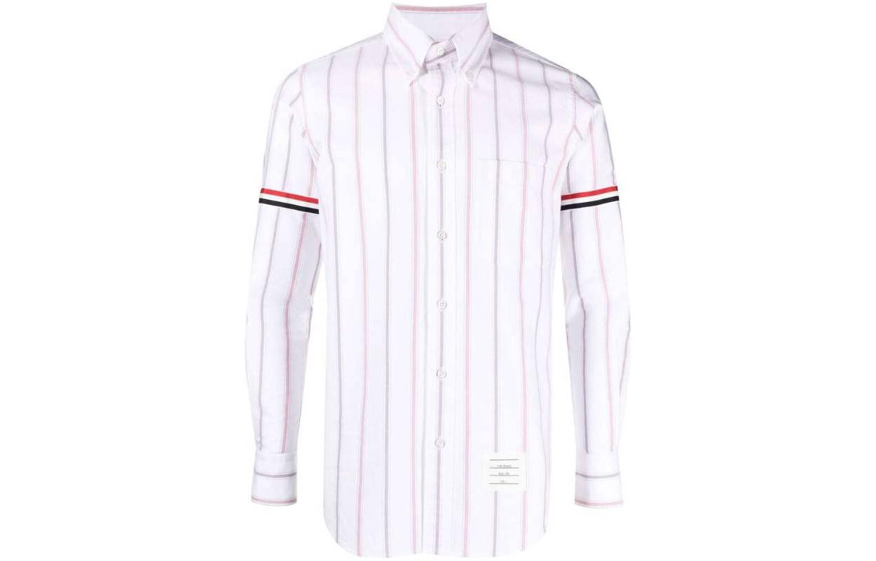 THOM BROWNE  Casual Striped Shirt in White. MWL301O07720960 圖 2