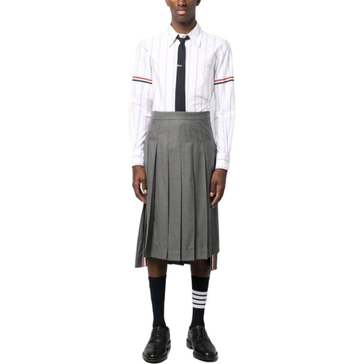 THOM BROWNE  Casual Striped Shirt in White. MWL301O07720960 圖 3