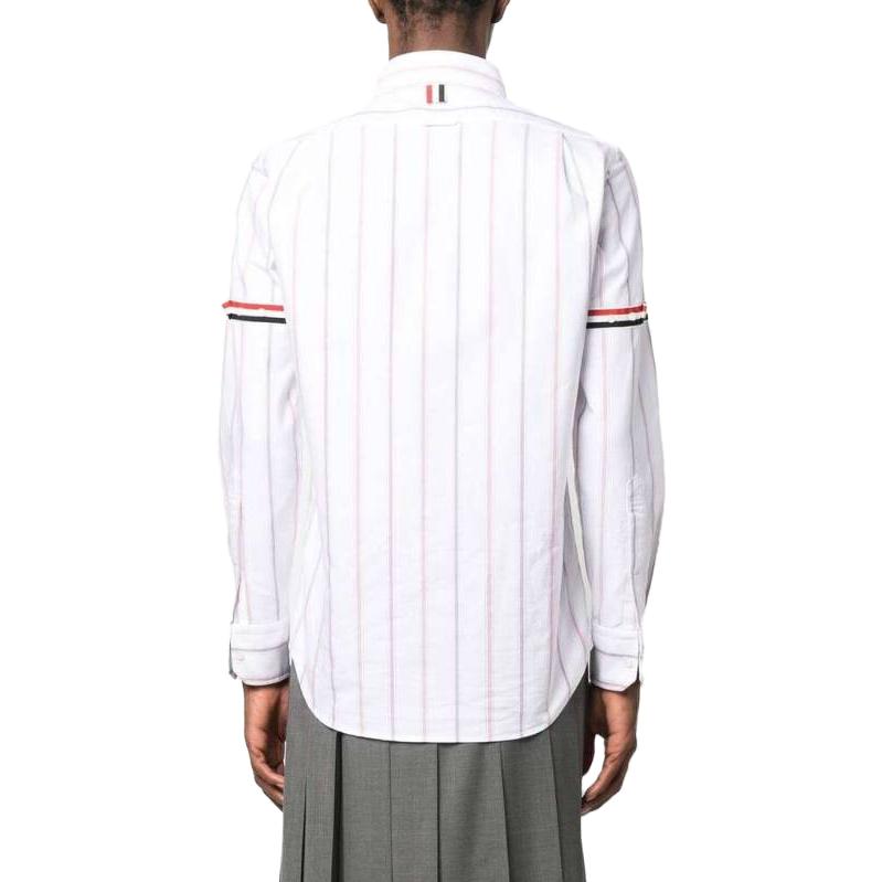 THOM BROWNE  Casual Striped Shirt in White. MWL301O07720960 圖 4