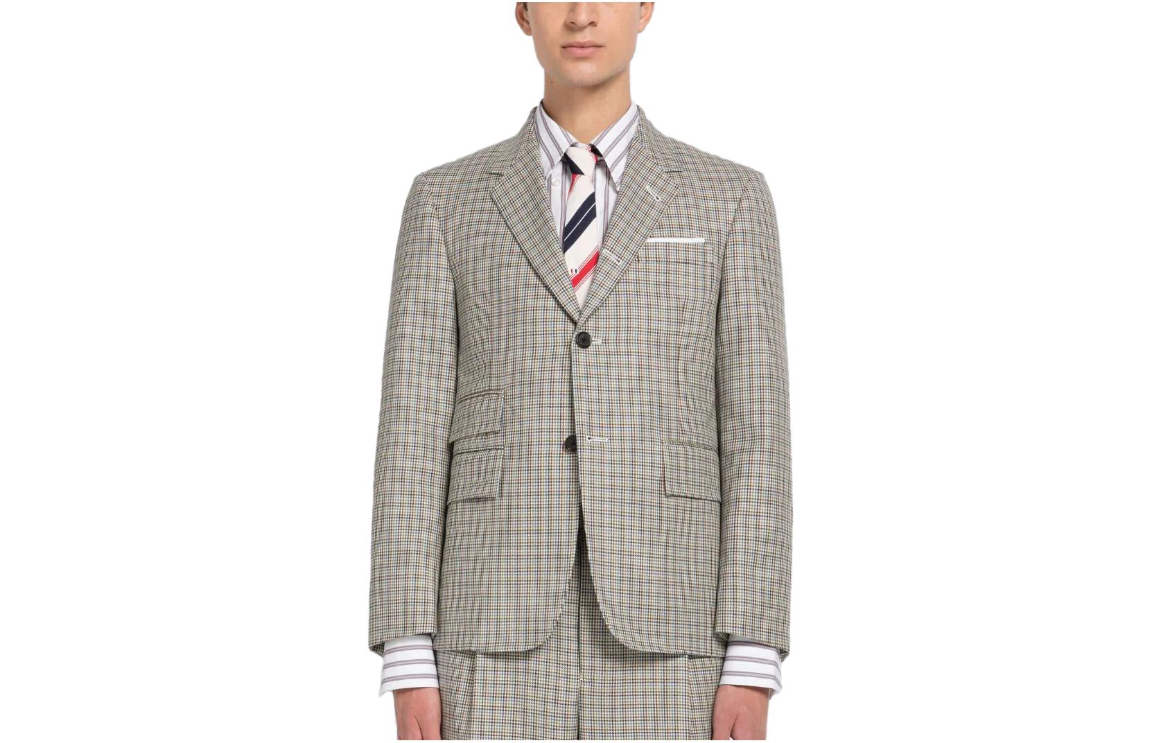 THOM BROWNE  Checkered Single-Breasted Long Sleeve Suit Jacket Multicolor MJC328A-F0007-996 圖 2