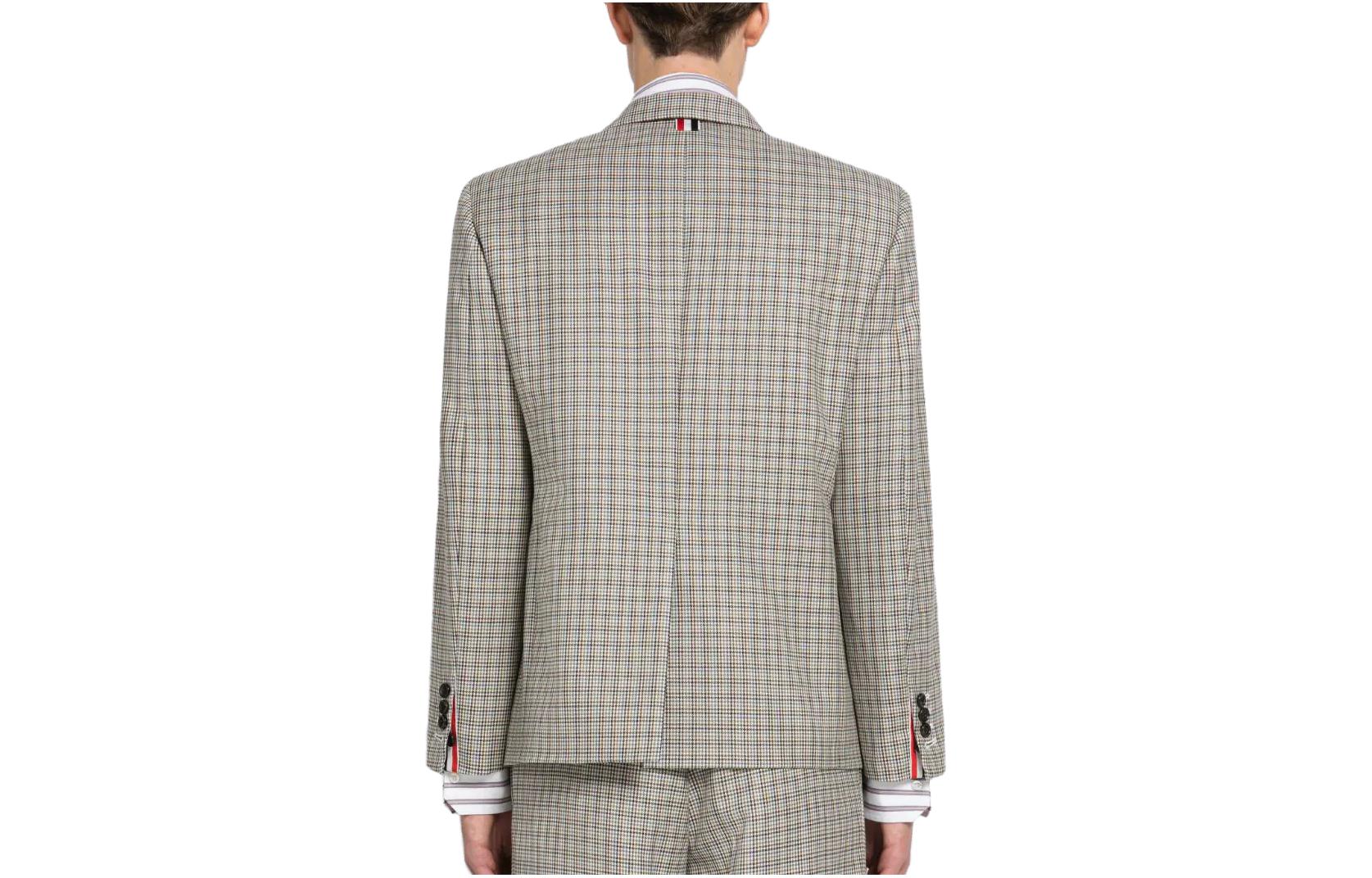 THOM BROWNE  Checkered Single-Breasted Long Sleeve Suit Jacket Multicolor MJC328A-F0007-996 圖 3