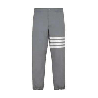 Thom Browne Classic Four-Bar Knit Jogger Sweatpants Grey. MTT030A-06146-035