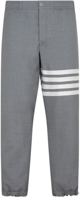 Thom Browne Pantalones Jogger de Punto Gris con Cuatro Barras Clásicas. MTT030A-06146-035 Order Thom Browne Pantalones Jogger de Punto Gris con Cuatro Barras Clásicas. MTT030A-06146-035