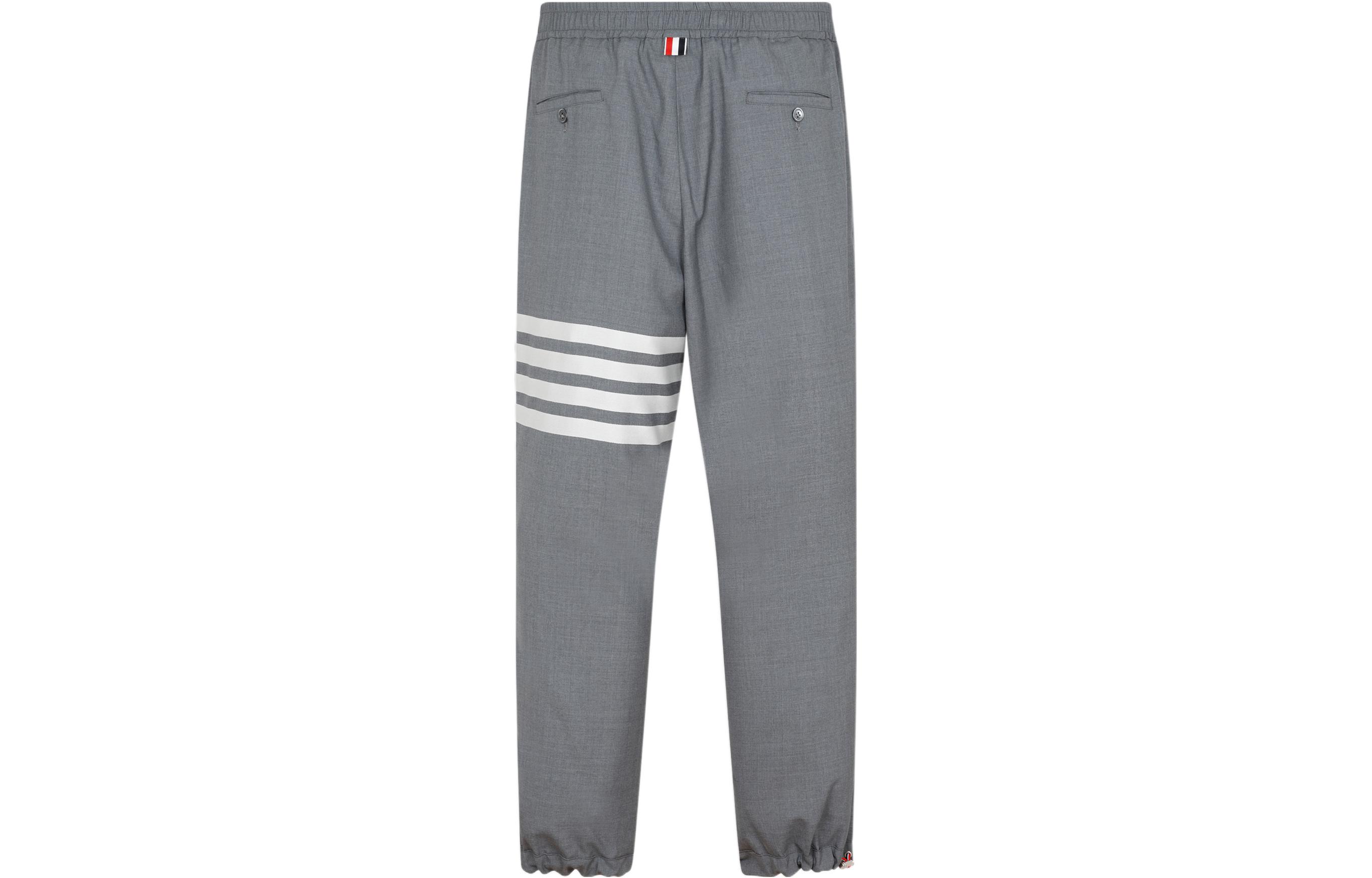 Lookbook Thom Browne Pantalones Jogger de Punto Gris con Cuatro Barras Clásicas. MTT030A-06146-035