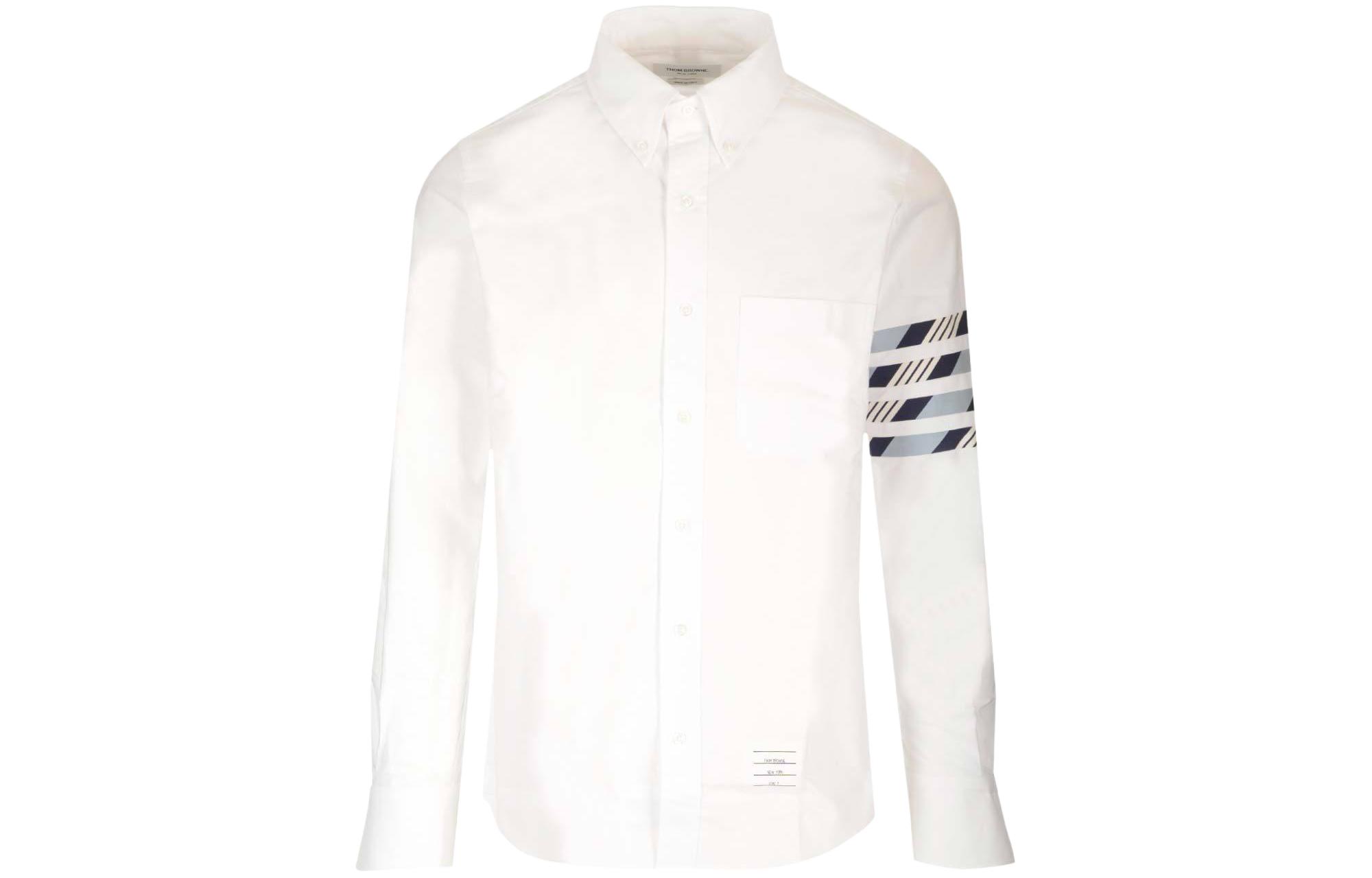Thom Browne  Classic Four-Bar Stripe Button-Up Shirt White. MWL374C-F0572-460