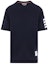 Buy THOM BROWNE Camiseta Clásica Azul Marino con Rayas y Cuello Redondo. MJS246A-07323-415
