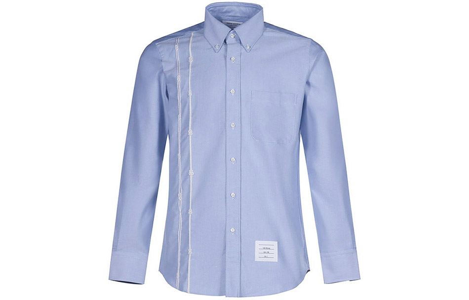 Thom Browne  Cotton Knot-Detail Shirt Light Blue MWL272E-07599-480