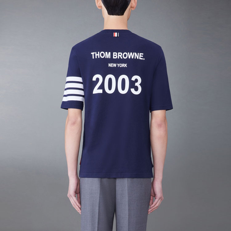 Thom Browne  Crewneck Letter Print Slim Fit Short Sleeve T-Shirt. MJS168B-07862-415 圖 4