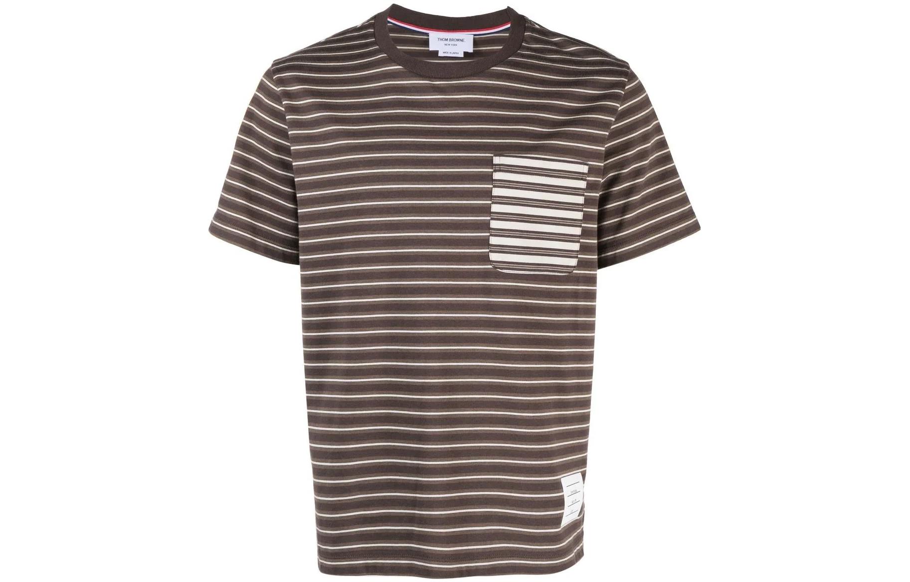 Thom Browne  Crewneck Striped Short Sleeve T-Shirt Dark Brown. MJS222A-J0087-205 圖 2