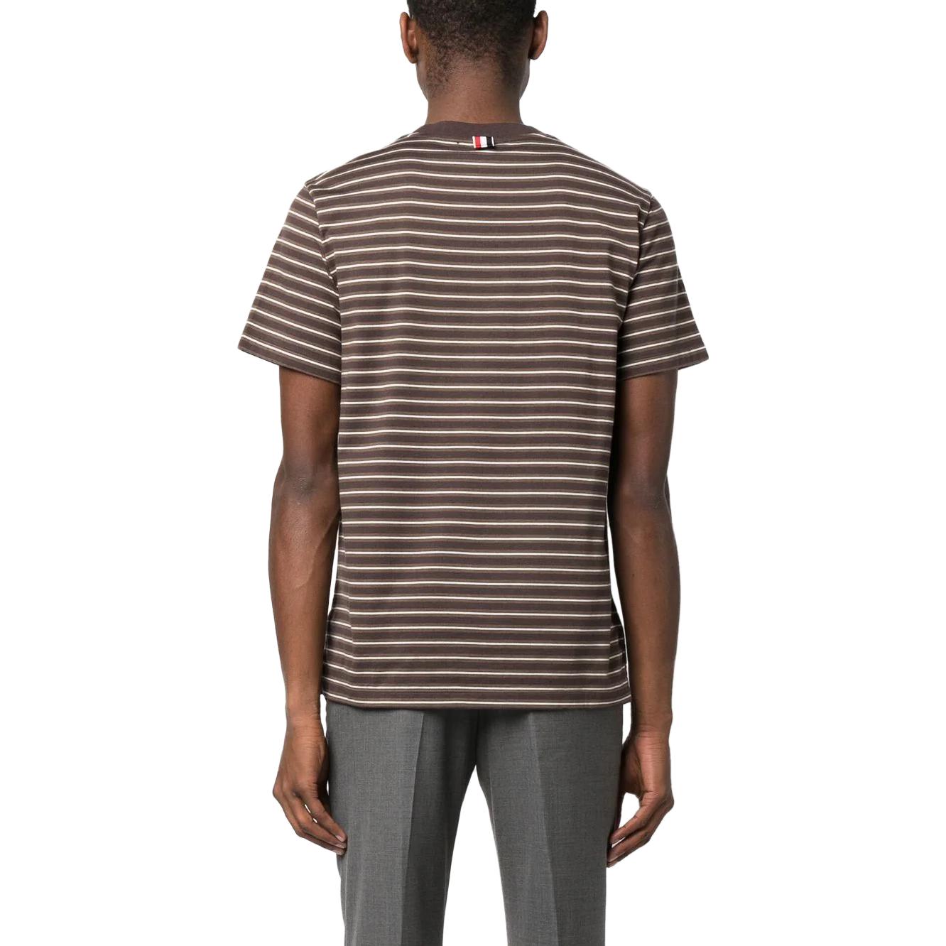 Thom Browne  Crewneck Striped Short Sleeve T-Shirt Dark Brown. MJS222A-J0087-205 圖 5