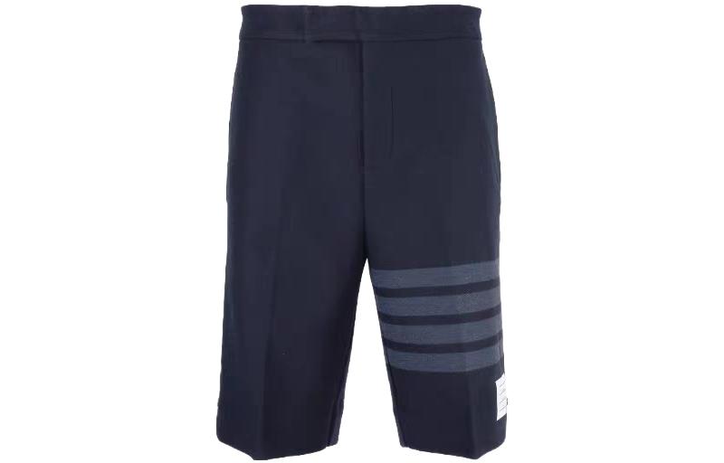 THOM BROWNE  Dark Stripe Logo Casual Shorts - Navy Blue. MJQ159A-06772-415 圖 2