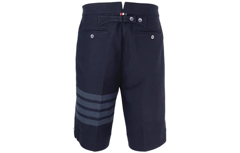 THOM BROWNE  Dark Stripe Logo Casual Shorts - Navy Blue. MJQ159A-06772-415 圖 3