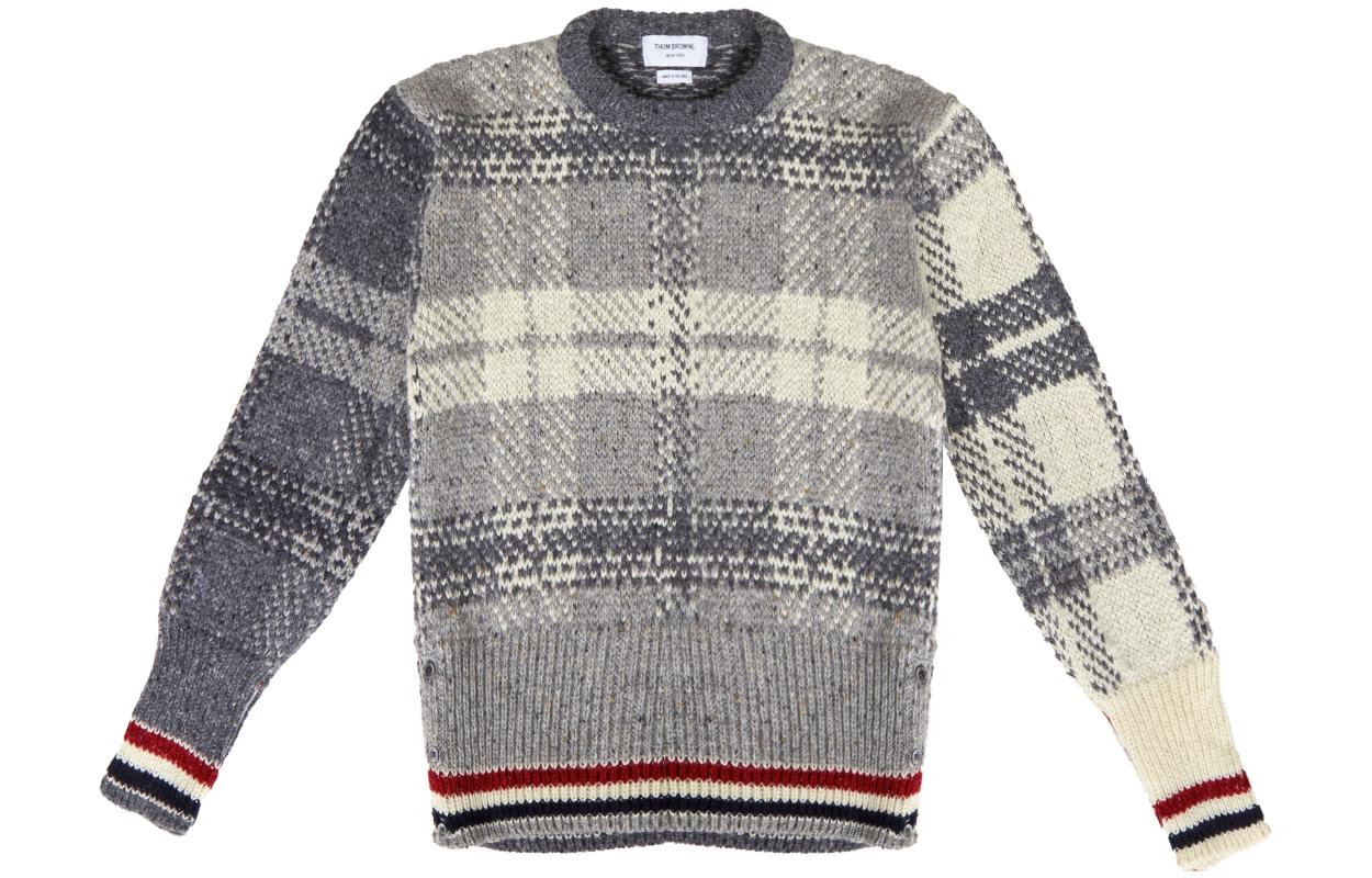 THOM BROWNE  Floral Knit Pullover Sweater Crewneck Autumn Winter Style. MKA410F-Y1506-982