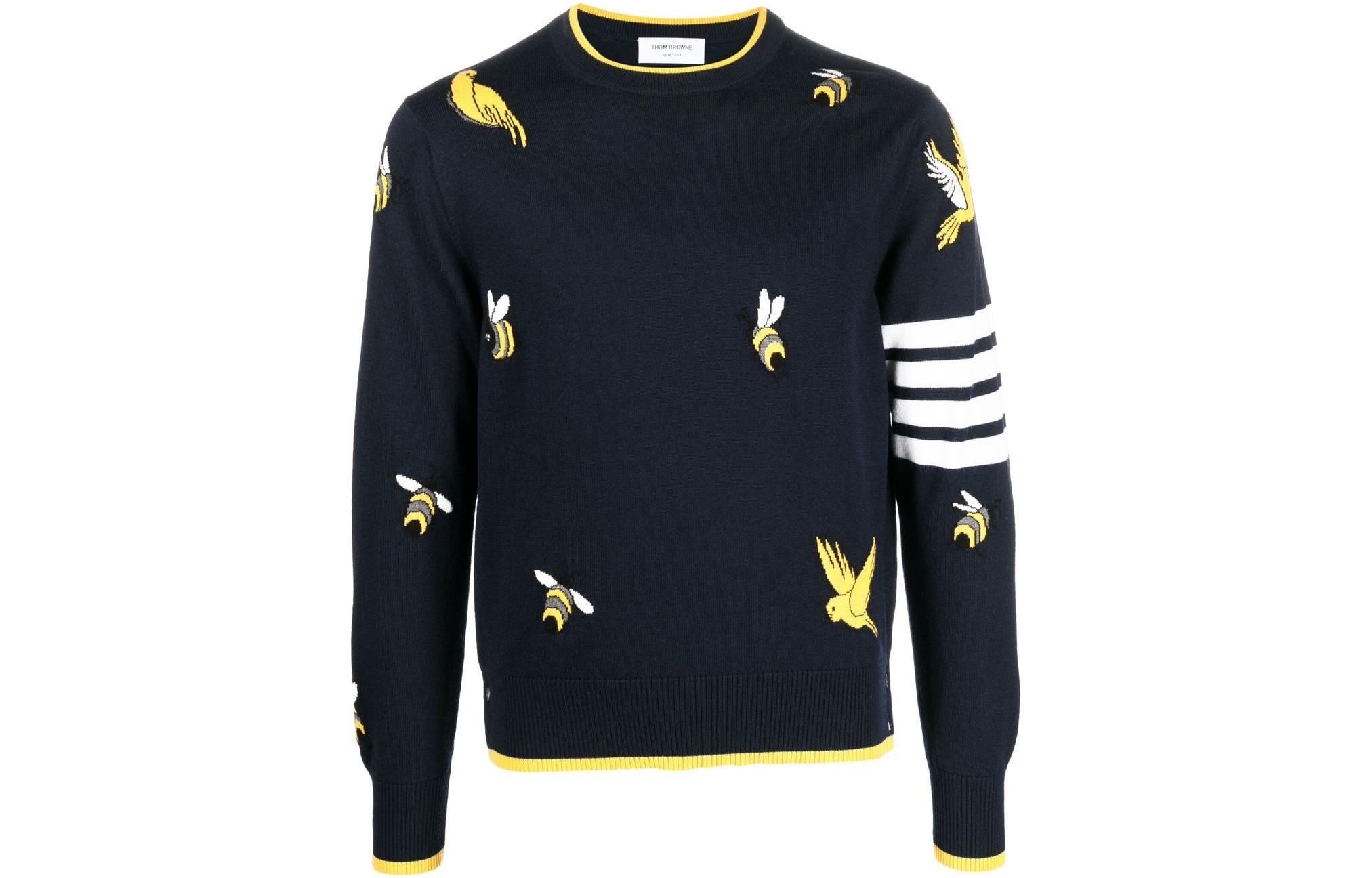 Thom Browne  Floral Print Round Neck Sweater. MKA444A-Y1002-415