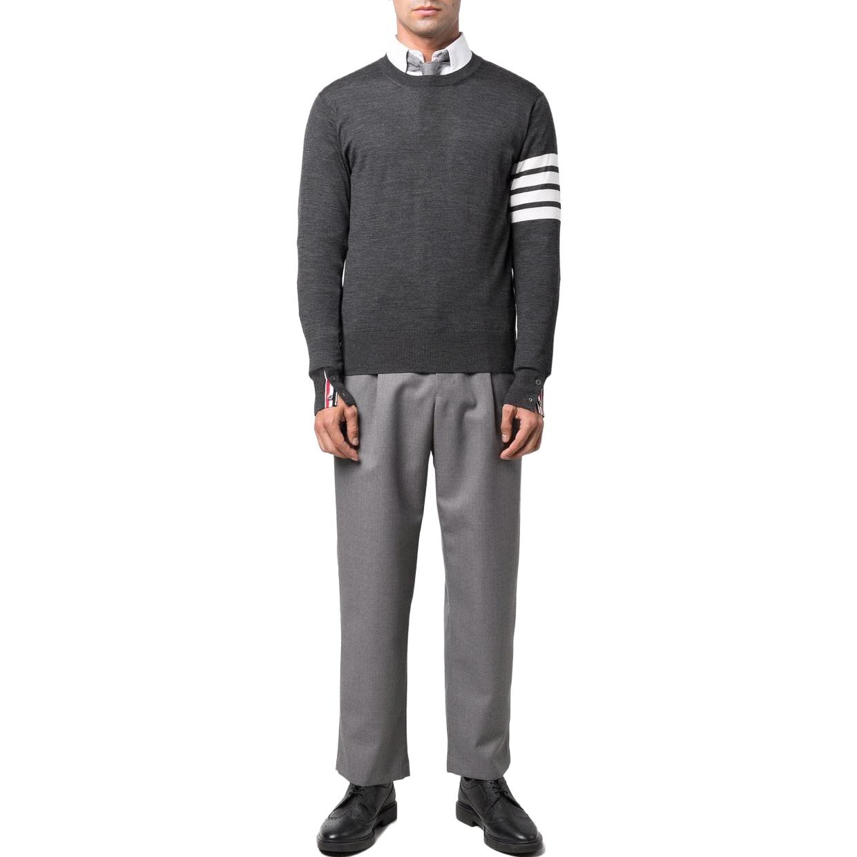 Thom Browne  Four-Bar Crewneck Sweater Light Grey. MKA002-AY1014-CN8 圖 3