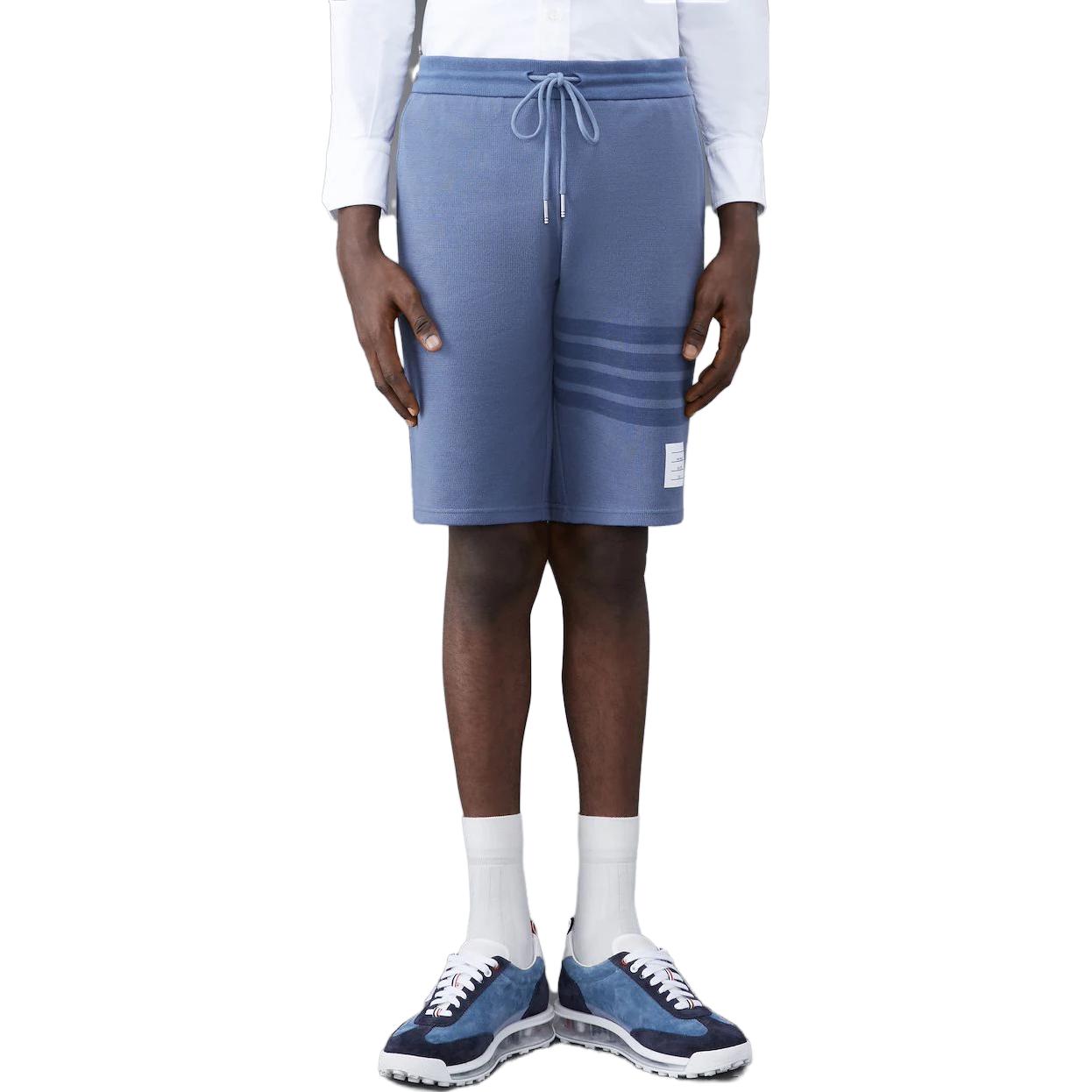 Purchase トムブラウン 4バー ミッドライズ ストレートレッグ ショーツ ブルー MJQ161AJ0051422