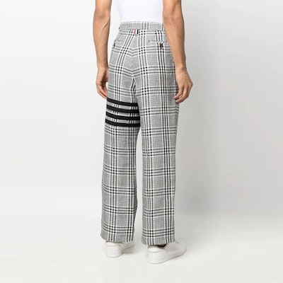 Thom Browne 四条纹格纹休闲长裤 MTC180H-07889-980 Shop Thom Browne 四条纹格纹休闲长裤 MTC180H-07889-980
