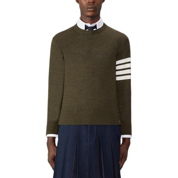 Thom Browne  FW24 Green Four-Bar Crewneck Knit Sweater Long Sleeve. MKA002A-Y1014-322 圖 2