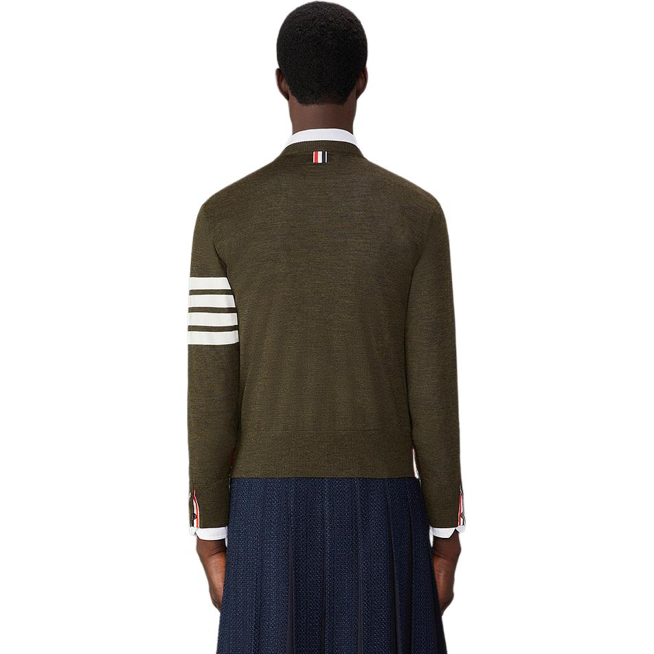 Thom Browne  FW24 Green Four-Bar Crewneck Knit Sweater Long Sleeve. MKA002A-Y1014-322 圖 3