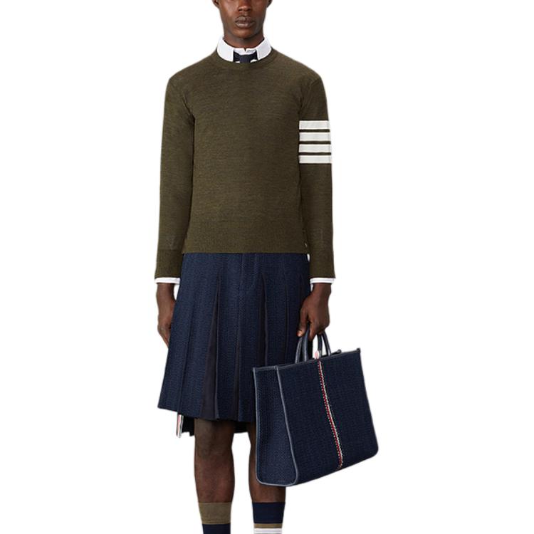 Thom Browne  FW24 Green Four-Bar Crewneck Knit Sweater Long Sleeve. MKA002A-Y1014-322 圖 4