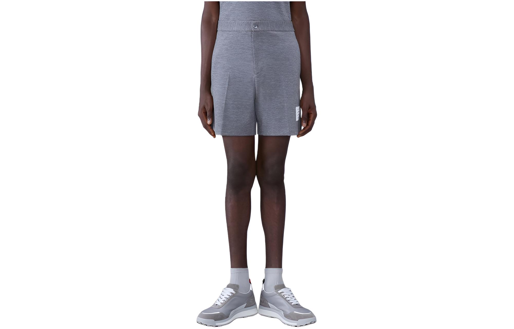 Thom Browne  Gray Buttoned Loose-Fit Straight Casual Shorts. MJQ189A-J0020-035