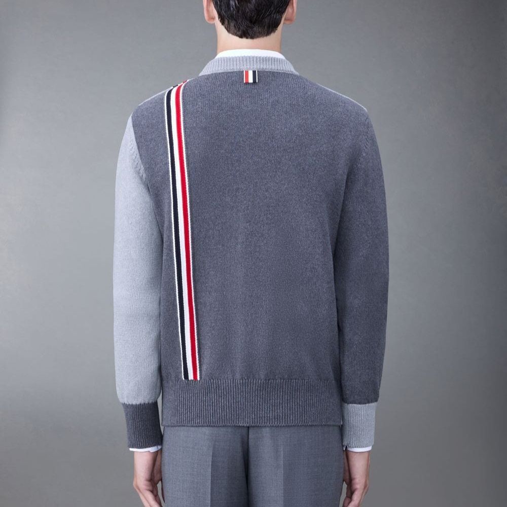 Thom Browne  Gray Colorblock Stripe Knit Sweater Long Sleeve Crewneck MKA502F-Y3017-982 圖 4