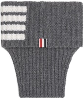 THOM BROWNE Gray Knit Detachable Collar Scarf with 4-Bar Stripes MKS106A-Y1007-035 THOM BROWNE Gray Knit Detachable Collar Scarf with 4-Bar Stripes MKS106A-Y1007-035